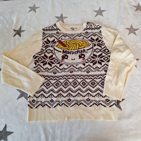 Maruchan Ramen Noodles Bowl Sweater Junior Size XL Mad Engine Novelty Foodie - Picture 1 of 9